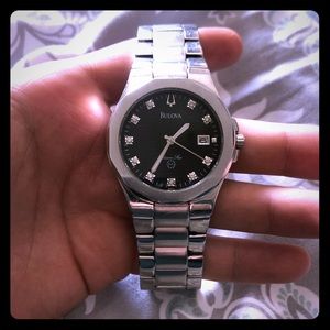 Bulova Marine Star Stainless Black Dial Quartz
